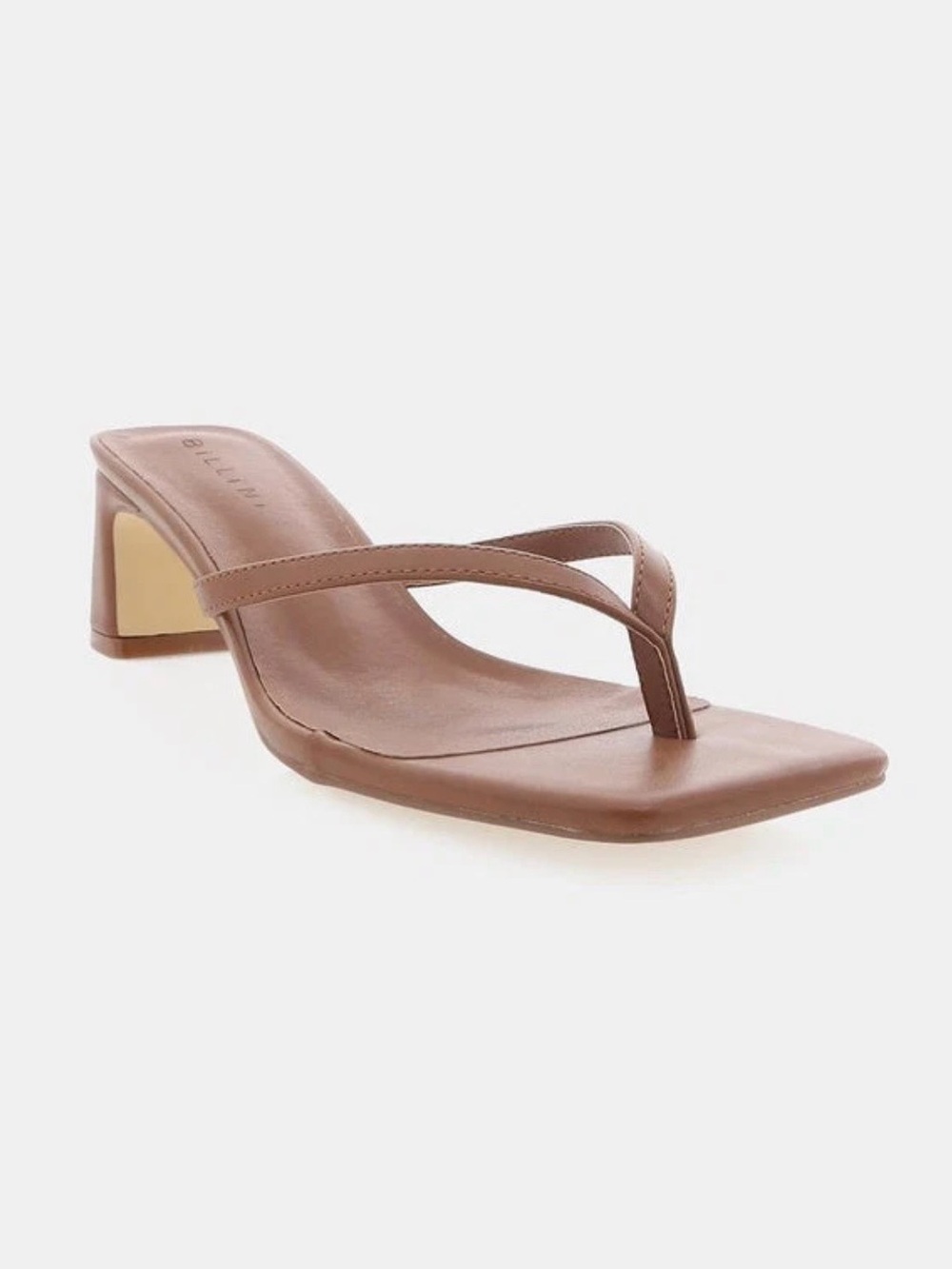 Bellini Brown Square-Toe Thong Mule